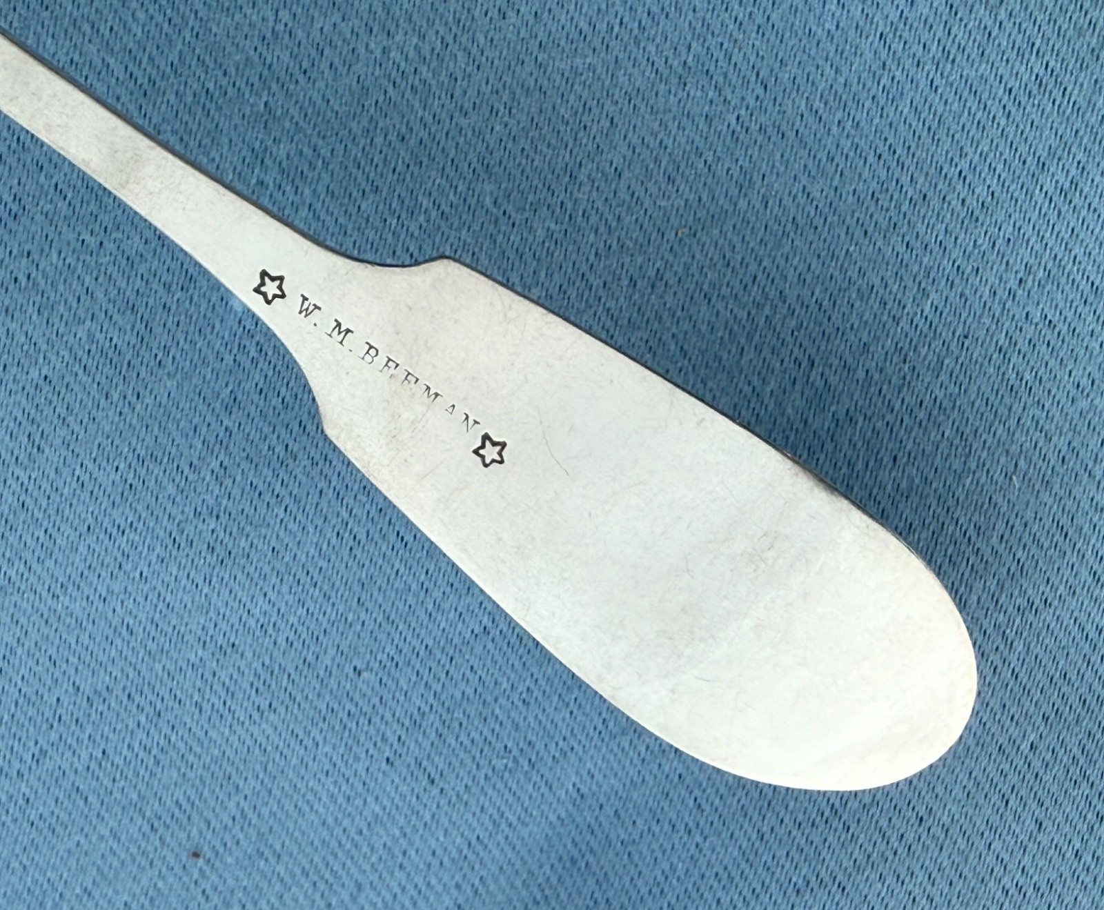 WM Beeman 5 Coin Silver Teaspoons Excellent 5 1/2 In Mono 78.6 Gr