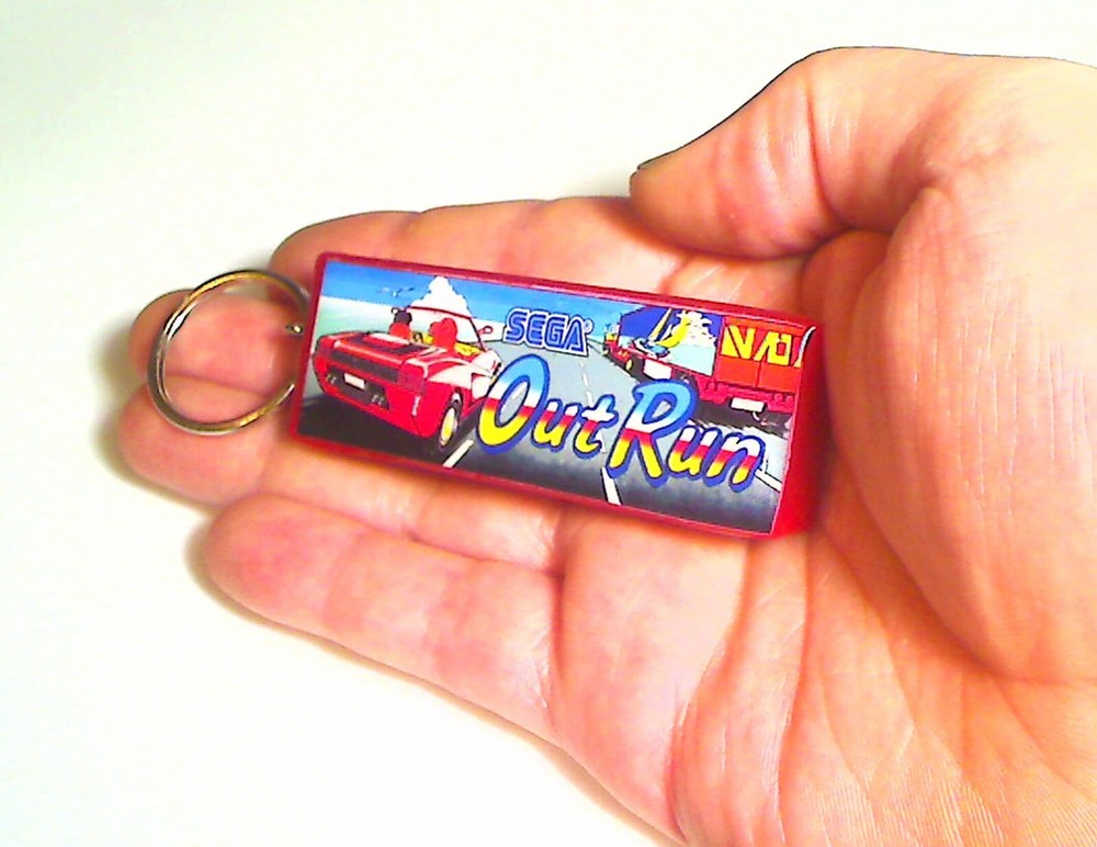 OutRun Arcade Marquee Coin Door accessory Keychain