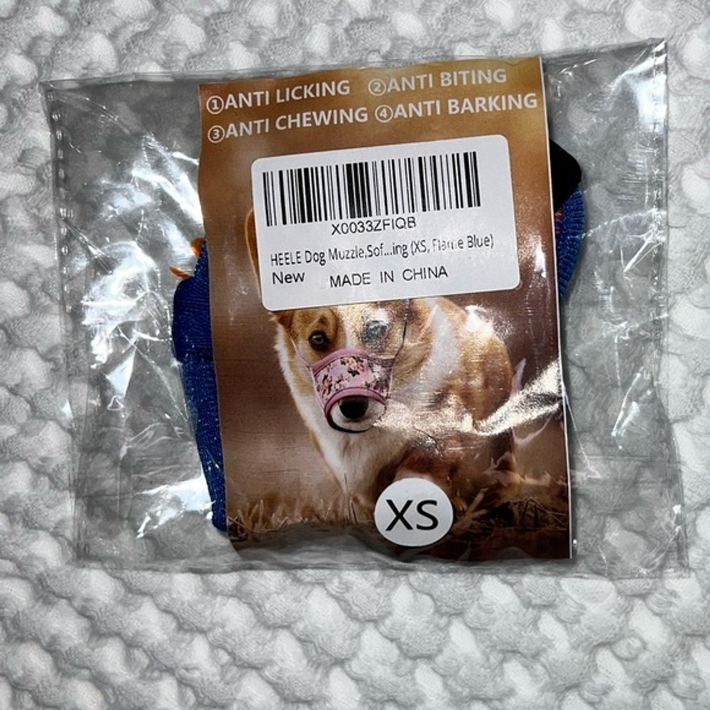 Dog Muzzle Nylon XS Print Muzzle Air Mesh Breathable Adjustable Loop Pets OC3A