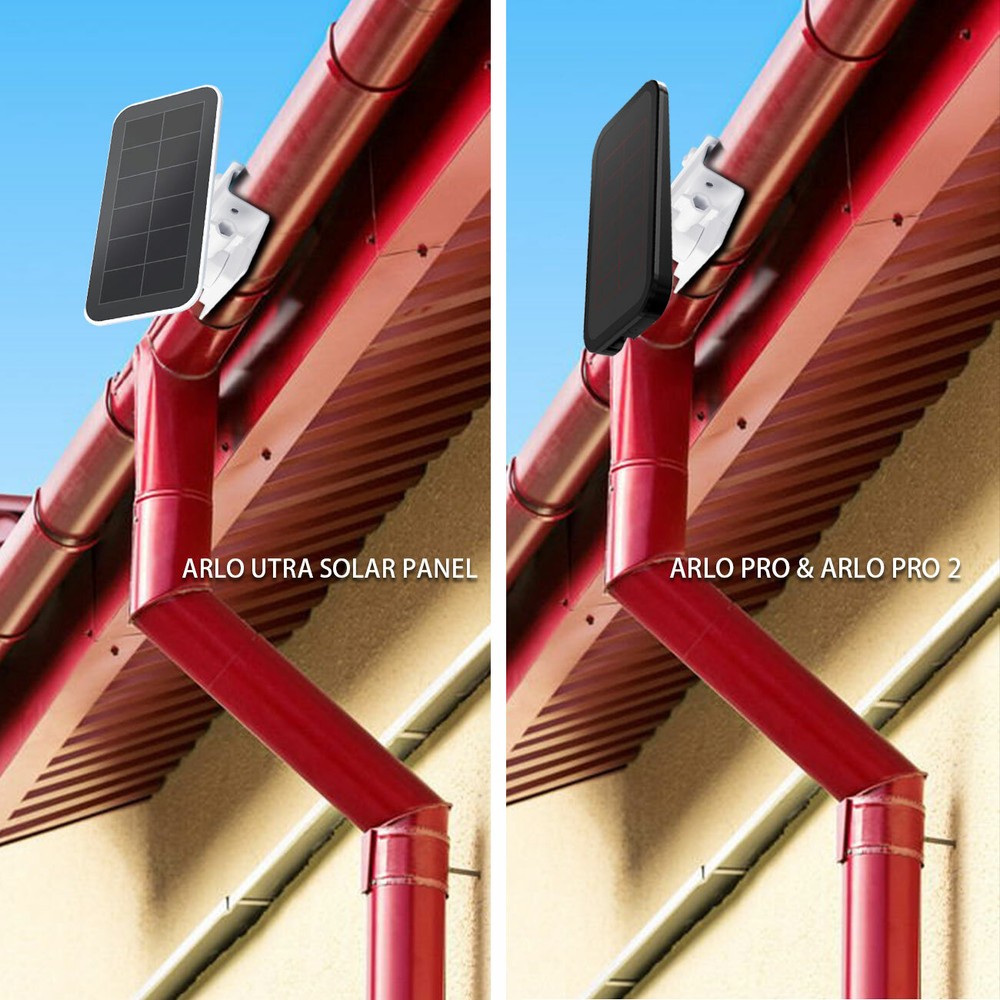 Holaca Gutter Mount for Arlo, Reolink argus 2-Compatible Solar Panels 2pack