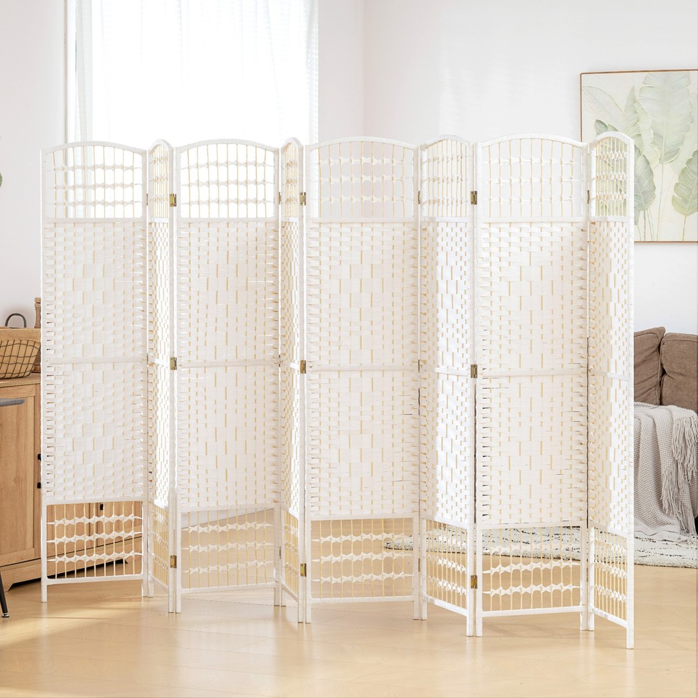 8 Panel Room Divider Folding Privacy Screen 5.6' Room Separator