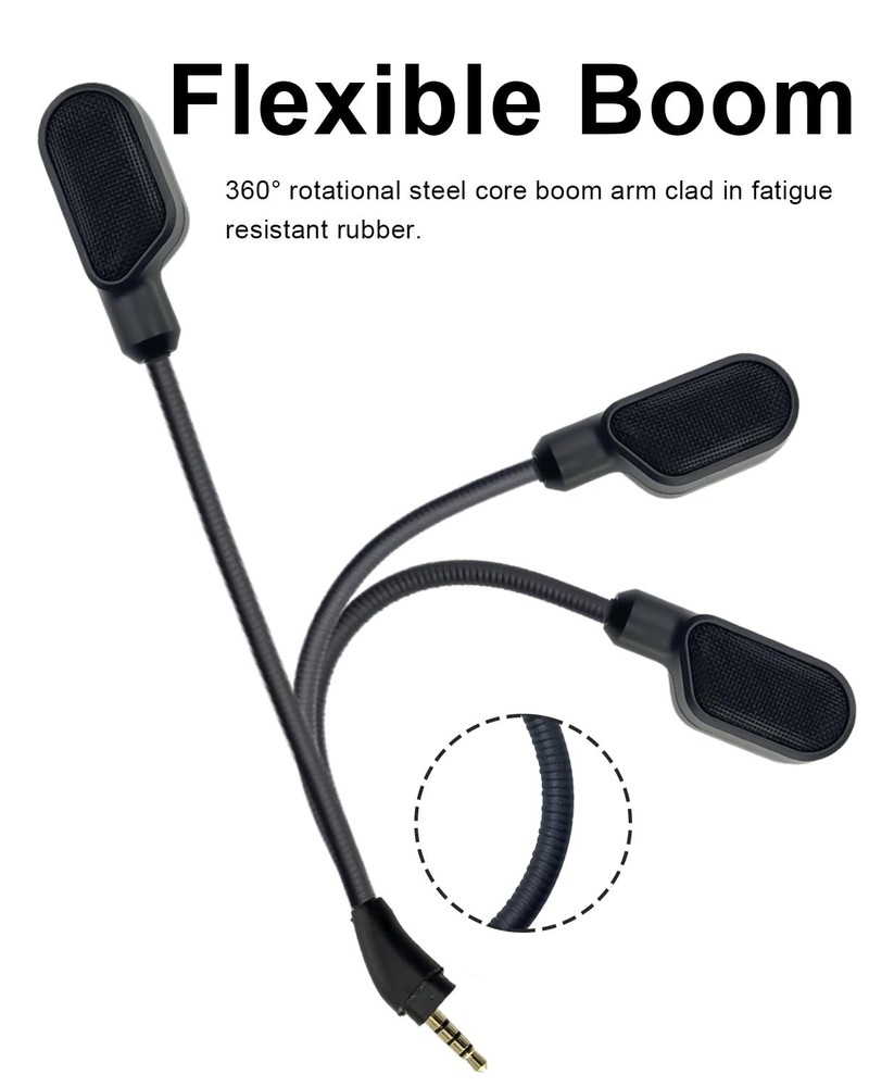 Microphone Replacement 3.5mm Detachable Boom for HyperX Cloud III Wired/Wireless