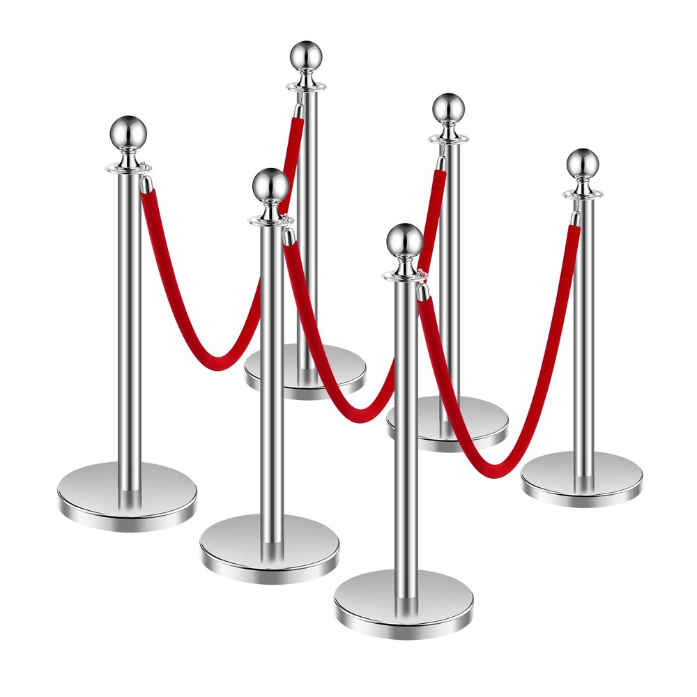 VEVOR 6Pcs Stanchion Posts Crowd Control Queue Barrier Sand Injection Base