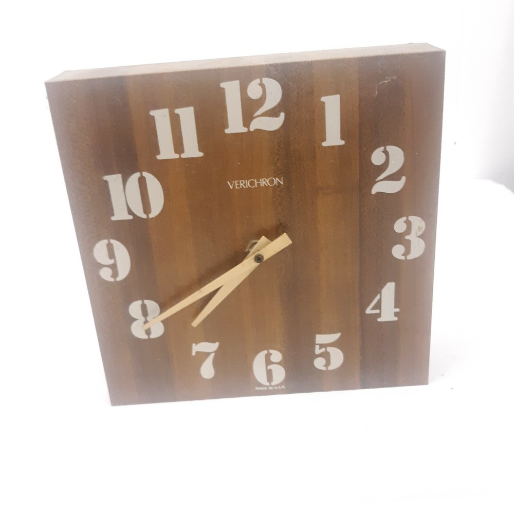 Verichron Square Wall Clock mcm mid century modern