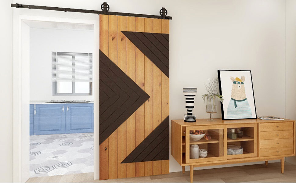 4FT-20FT Medium Wheel Roller Sliding Barn Door Hardware Kit Single/Double Door