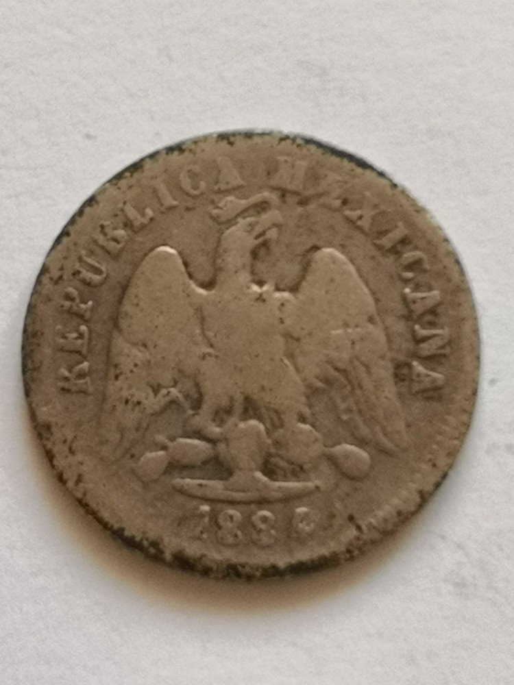 Mexico, silver 10 Centavos 1884,double strike