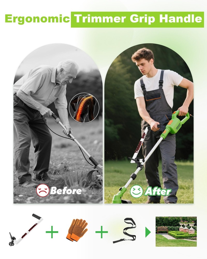 NFie Upgraded Weed Eater Handle, String Trimmer Handle Extension Back Saver, ...