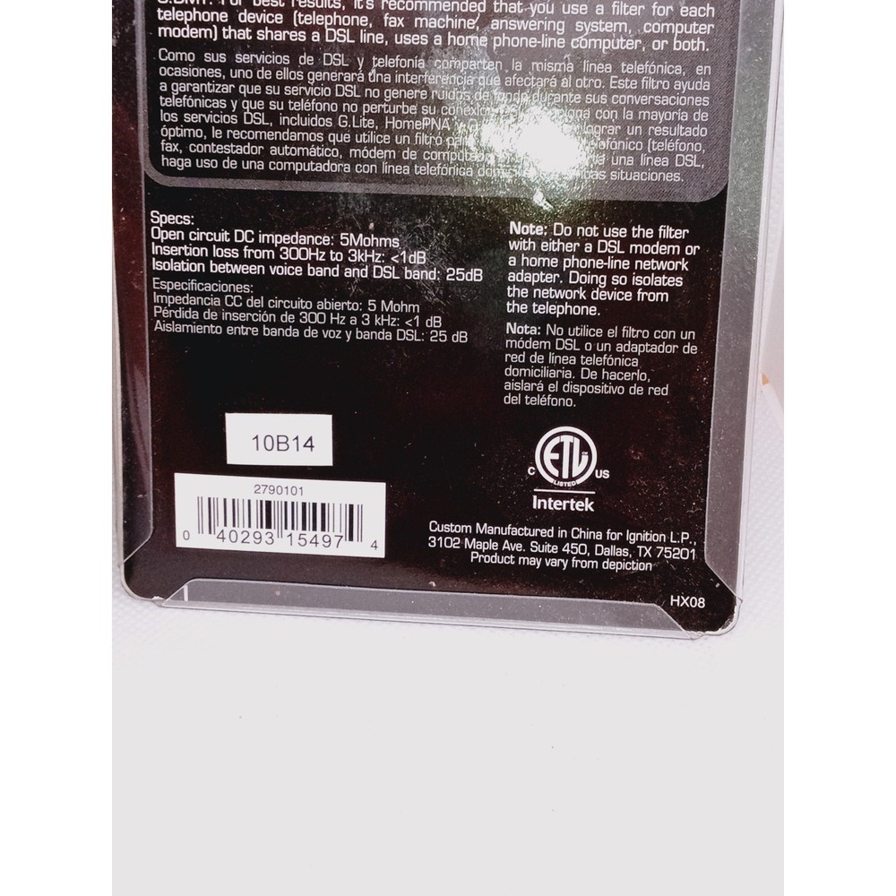 2 - Gigaware Single-Line DSL Filter #2790101