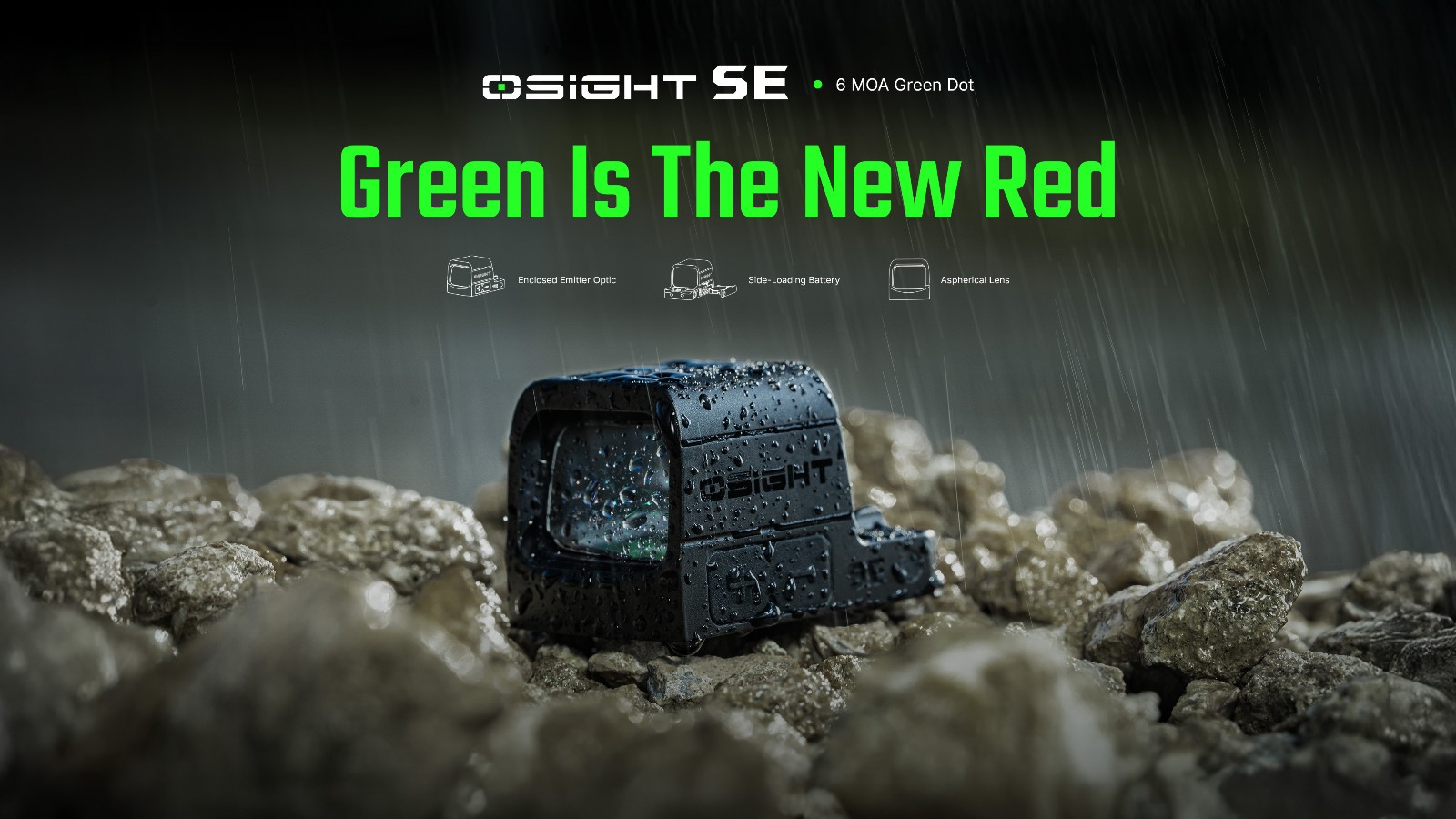 Olight Osight SE RMSc Footprint Enclosed 6 MOA Green Dot Sight