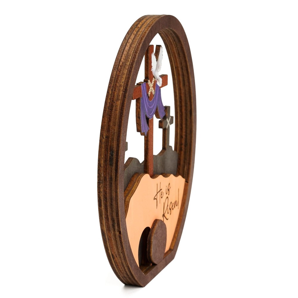 He Is Risen Easter Decorations for Home, 3D Empty Tomb Scene Egg