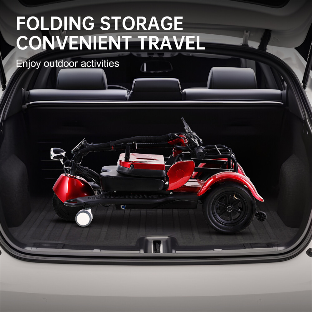 Lightweight 3-Wheel Travel Mobility Scooter 30 Miles 350W 3-Speed 220lb Capacity