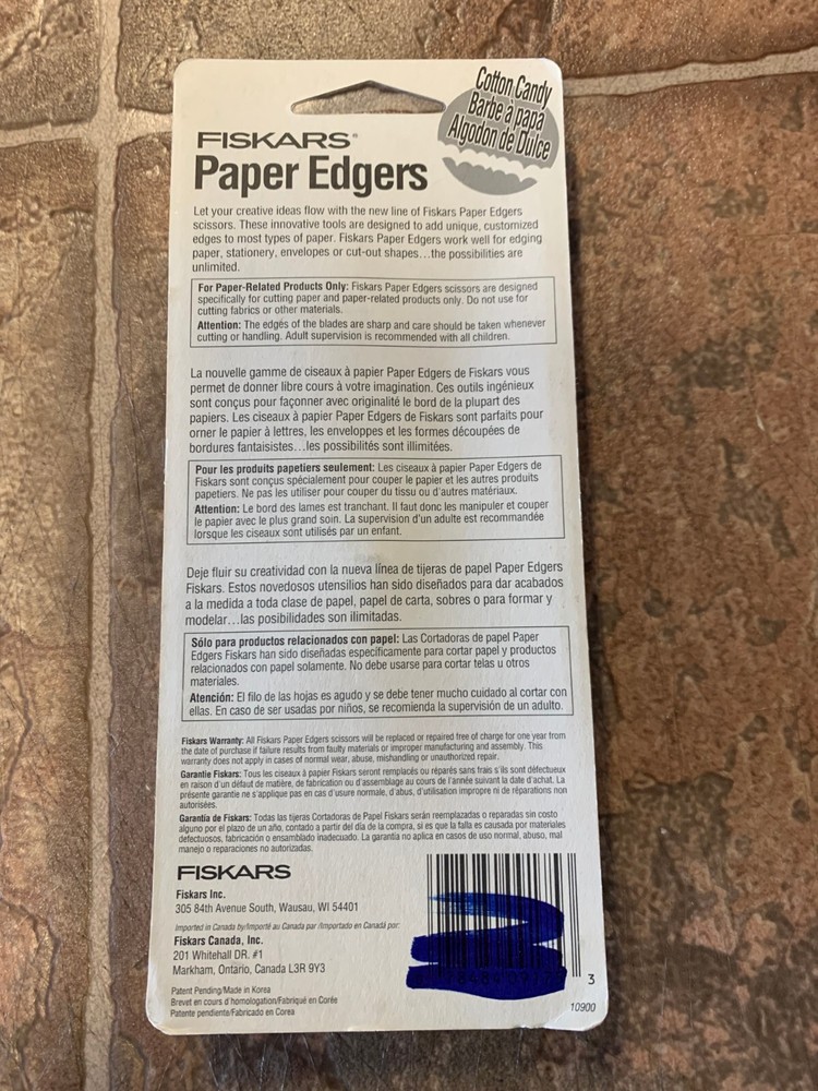 Vintage Fiskars Paper edger: Cotton Candy Pattern
