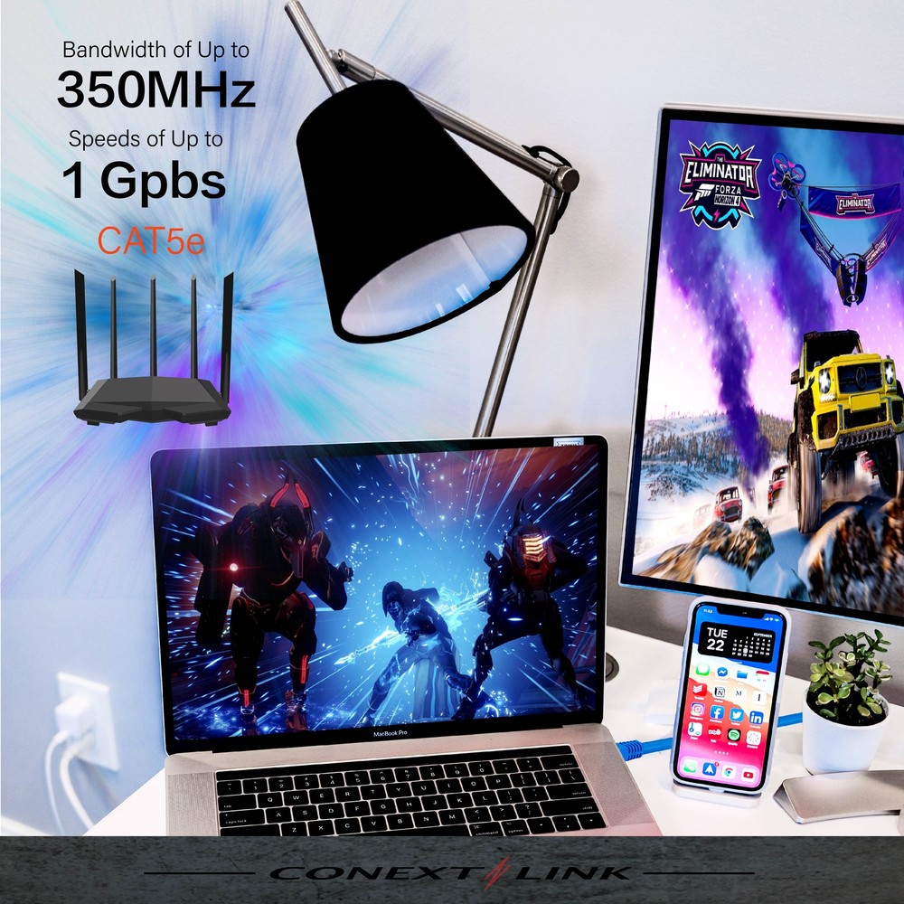 1x 1.5ft White CAT5E Network Wire LAN Cable Patch Cord Ethernet Internet Router