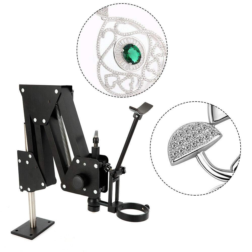 Micro Jewelry Inlaid Stand, Microscope & Spring Bracket, Black