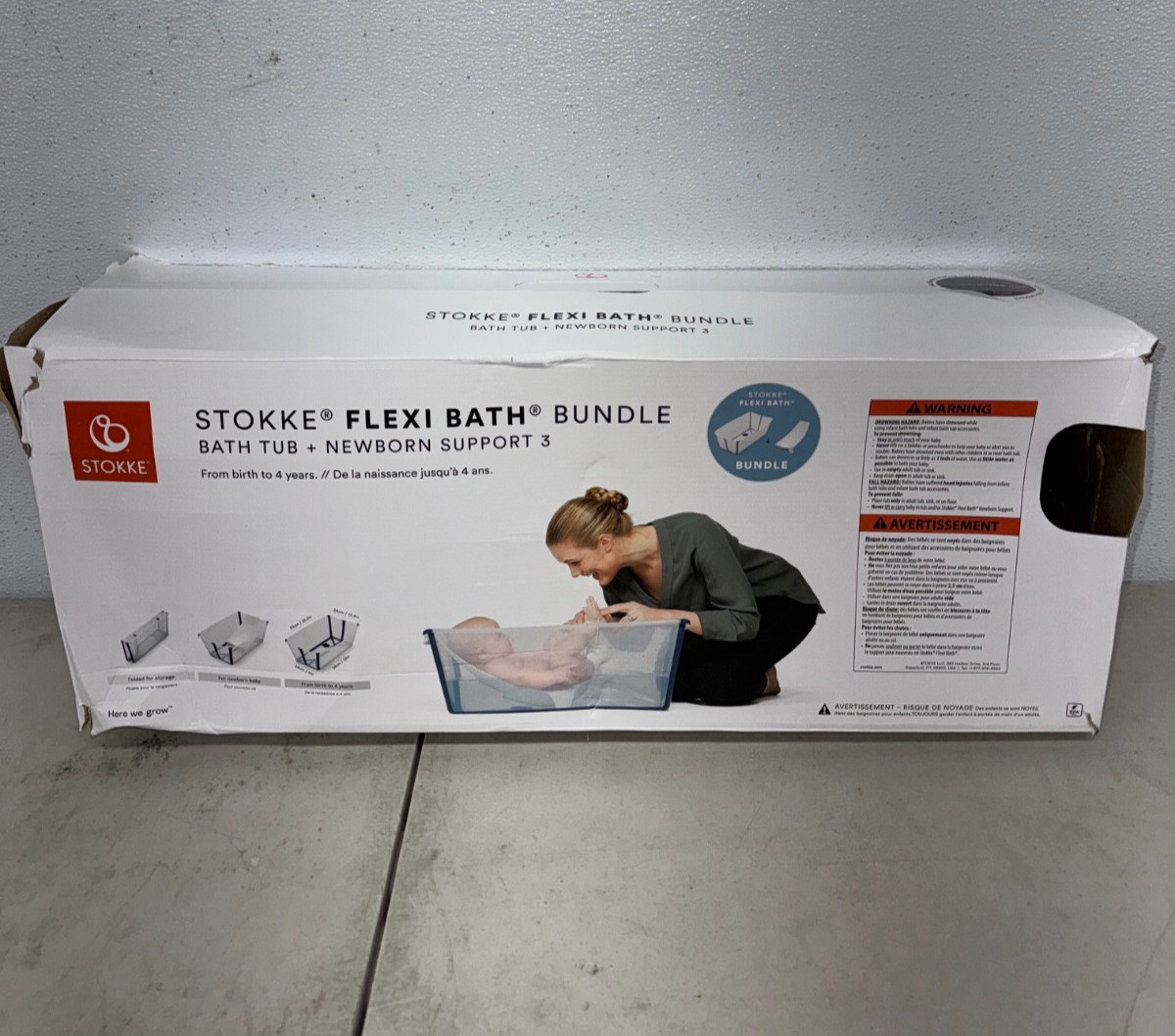 Stokke Flexi Bath V2 w Newborn Support Best for Infant and Toddler White