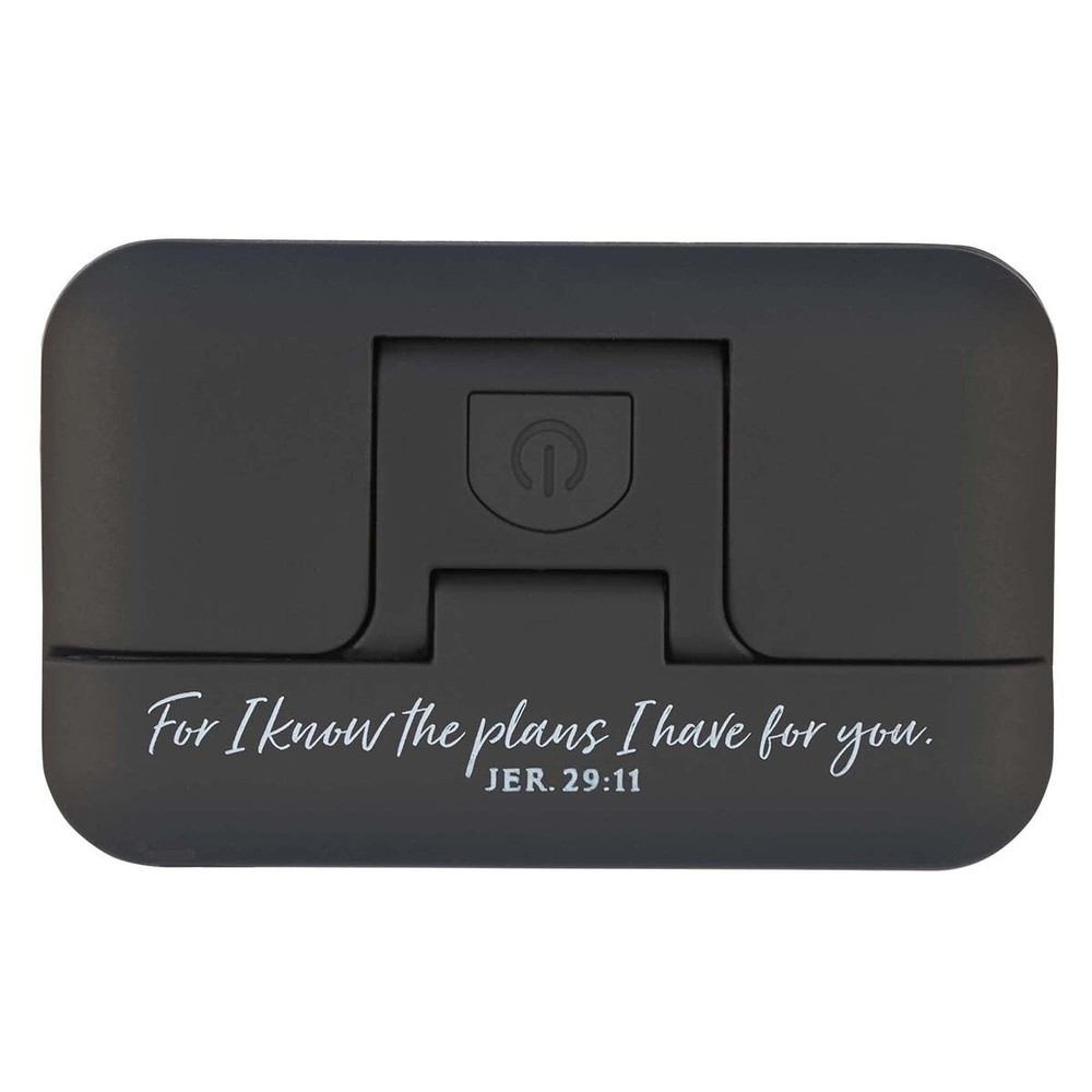 Adjustable LED Book Light w/Magentic Clip & Inspirational Scripture: I Know the