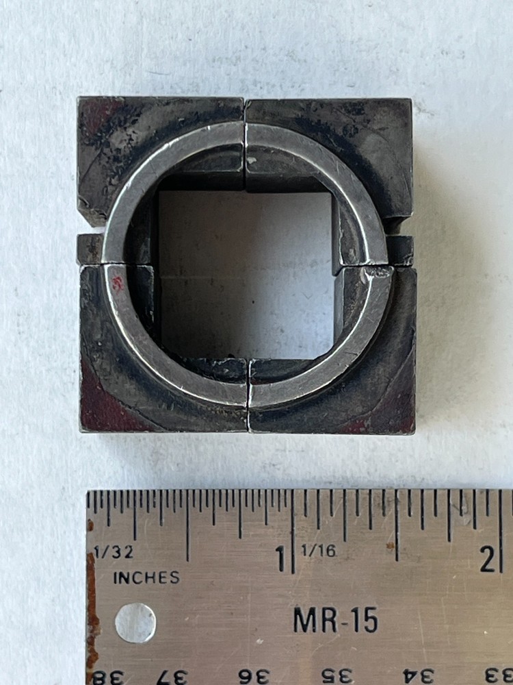Letterpress Print Block Cut Circle Ring 4 piece