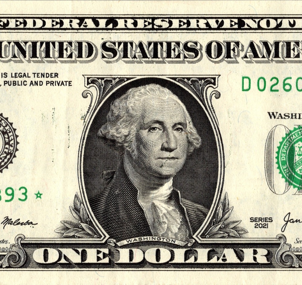 2021 D Star note 1 dollar bill Regular Run