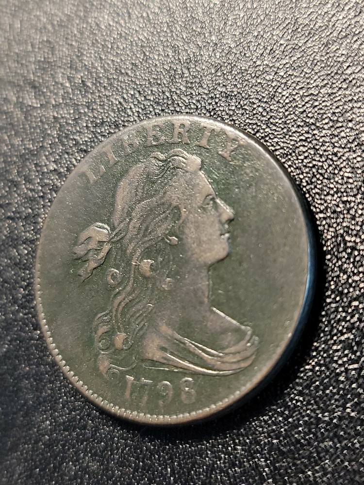 1798 Draped Bust Large Cent gorgeous surfaces Almost XF