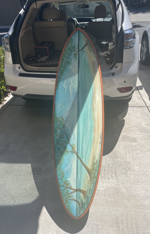 Signed by Bill Stewart Art Surfboard