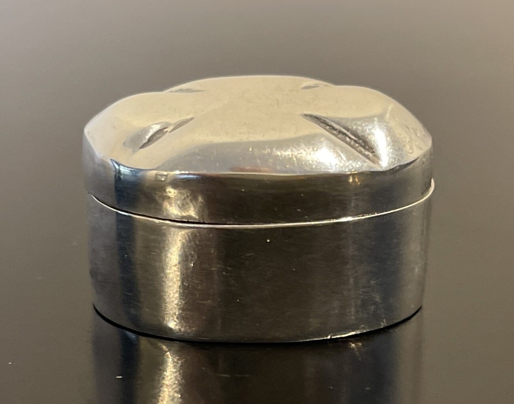 Sterling Silver Mexico Hinged Pill Box 23.4g