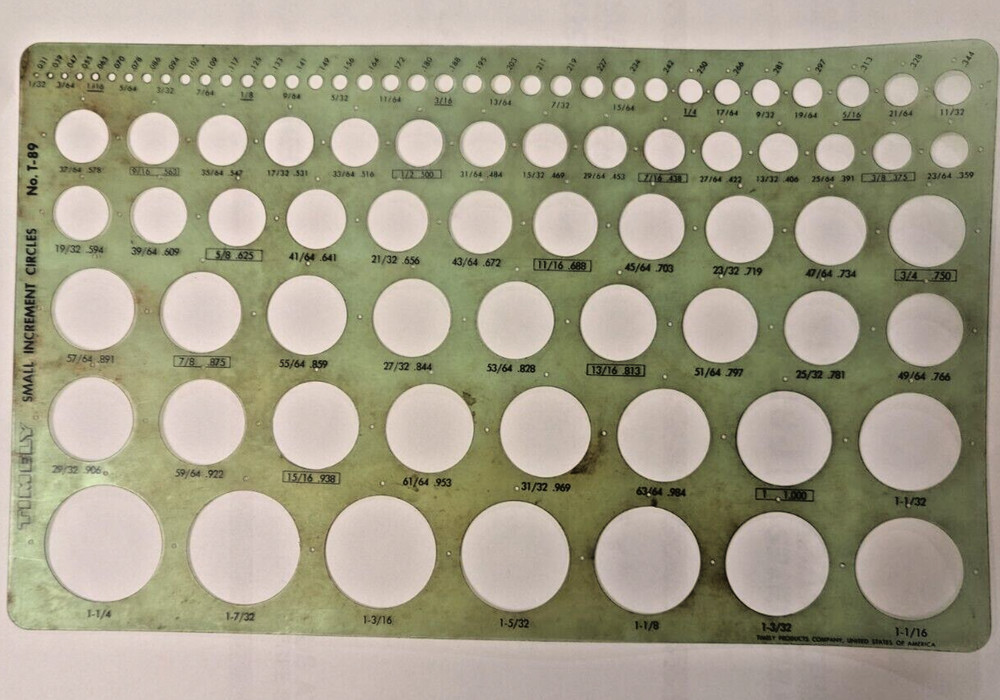 Vintage Drafting: Timely--SMALL INCREMENT CIRCLES no T-89