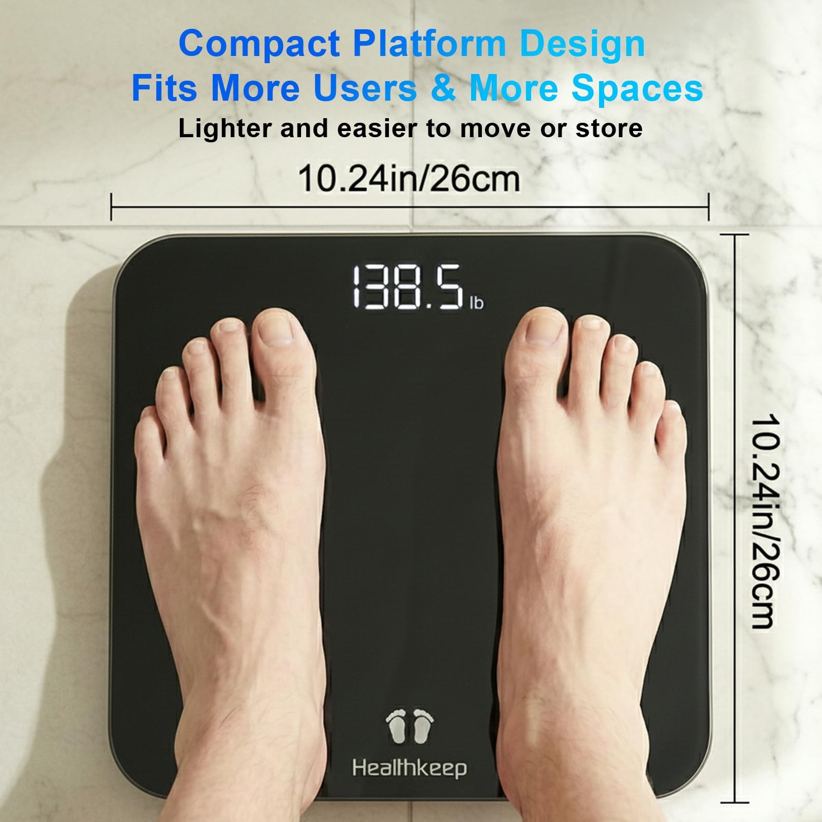 Balanza digital para baño con capacidad medir el peso corporal (180 kg/400 lb)