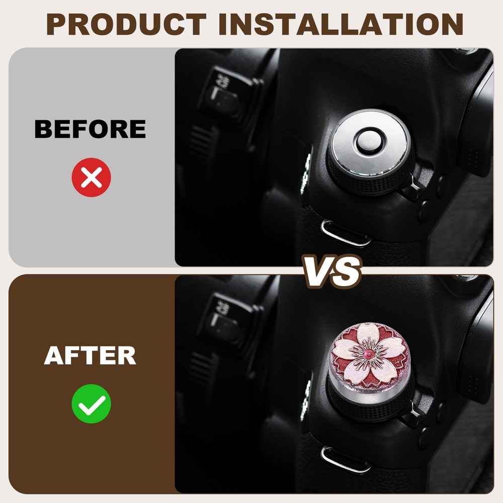 Shutter Button (Silver) Camera Soft Release Button Threaded, for Fuji