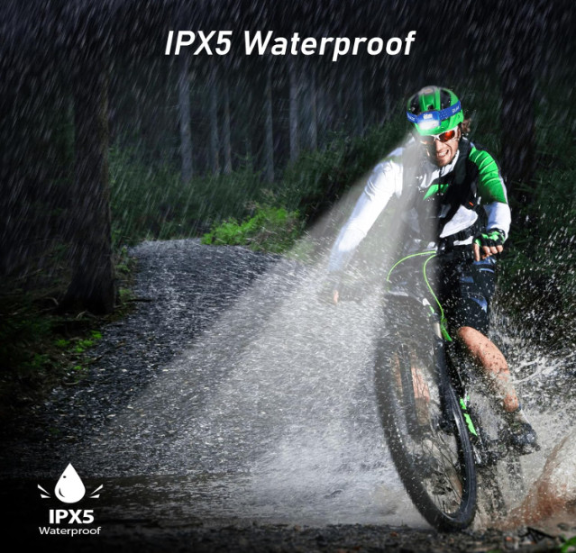 Linterna frontal LED 2000LM recargable, sensor movimiento, 8 modos IPX5, 2 pack