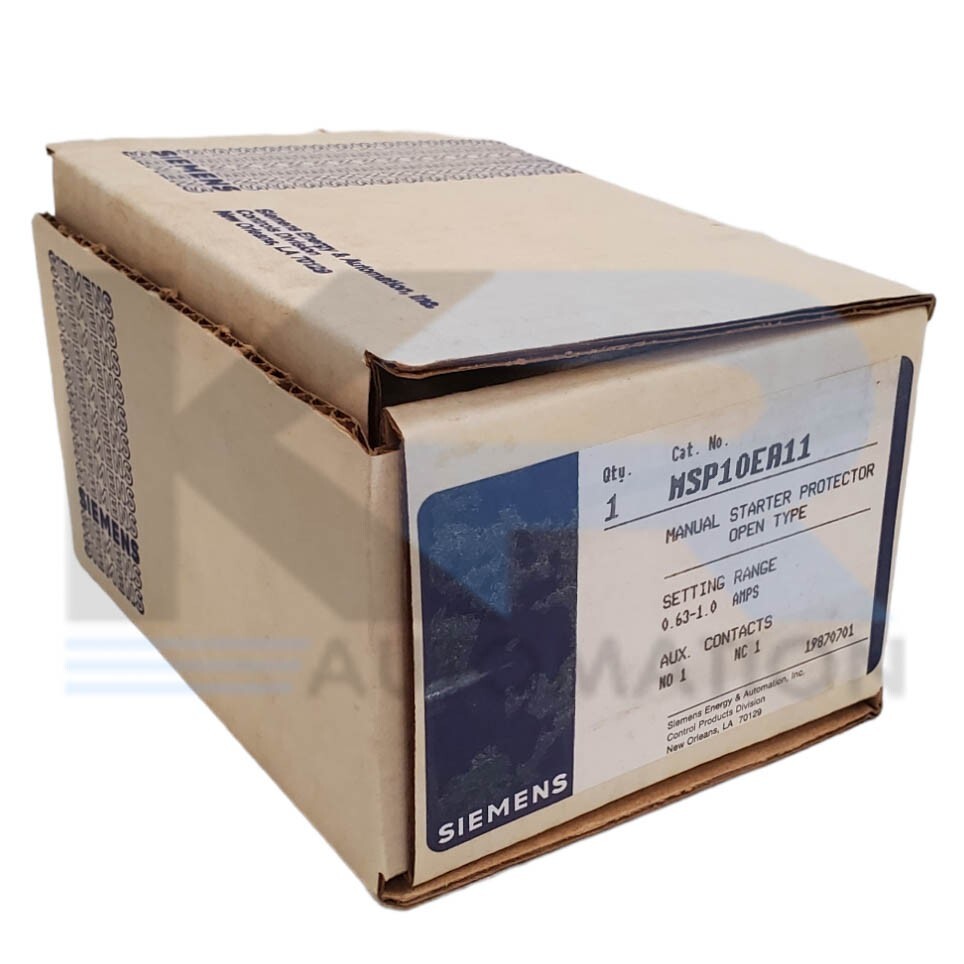 NEW Siemens MSP10EA11 Manual Starter Protector Open Type 0.36-1A