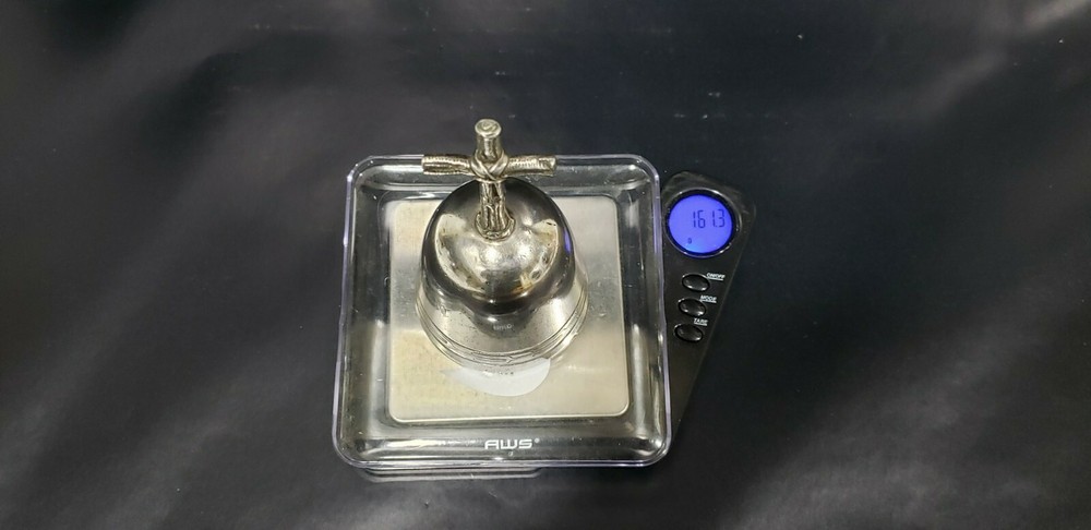 Antique Handmade Solid Sterling Silver Bell, 161.3 grams