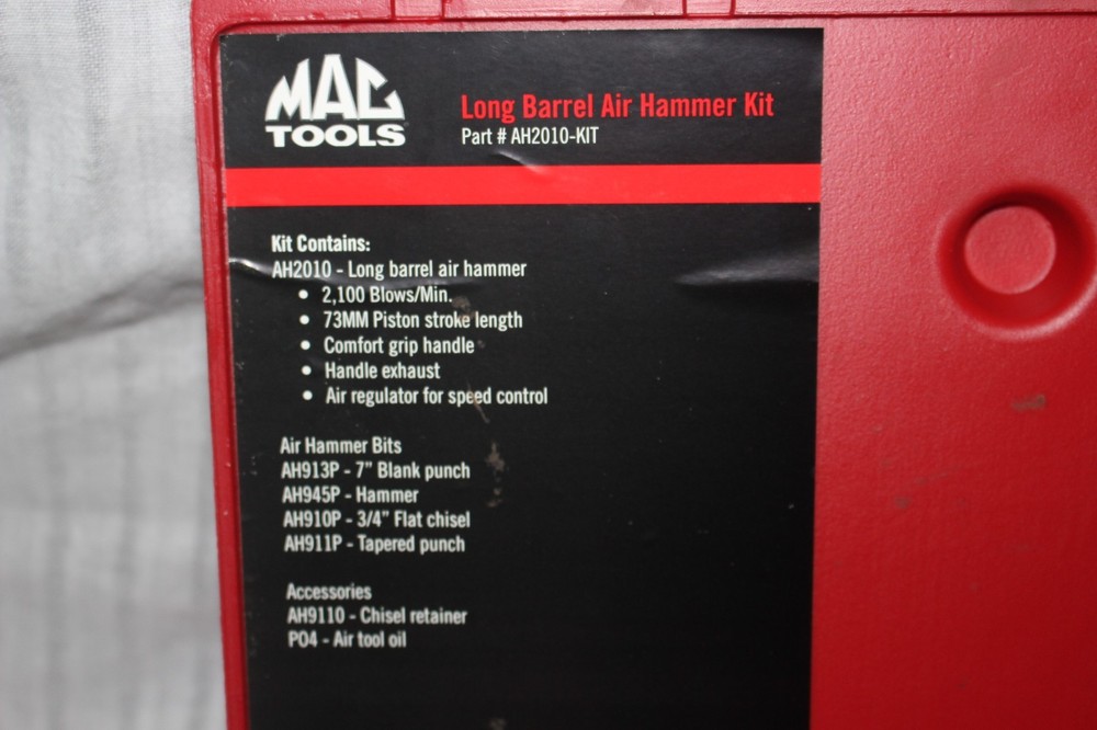 MAC Tools Long Barrel Air Hammer AH2010-KIT Plastic Box - BOX ONLY