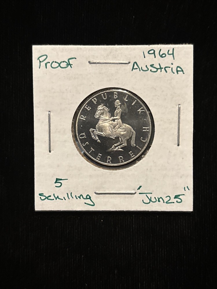 1964 Austria 5 Schilling Proof Silver “jun25”