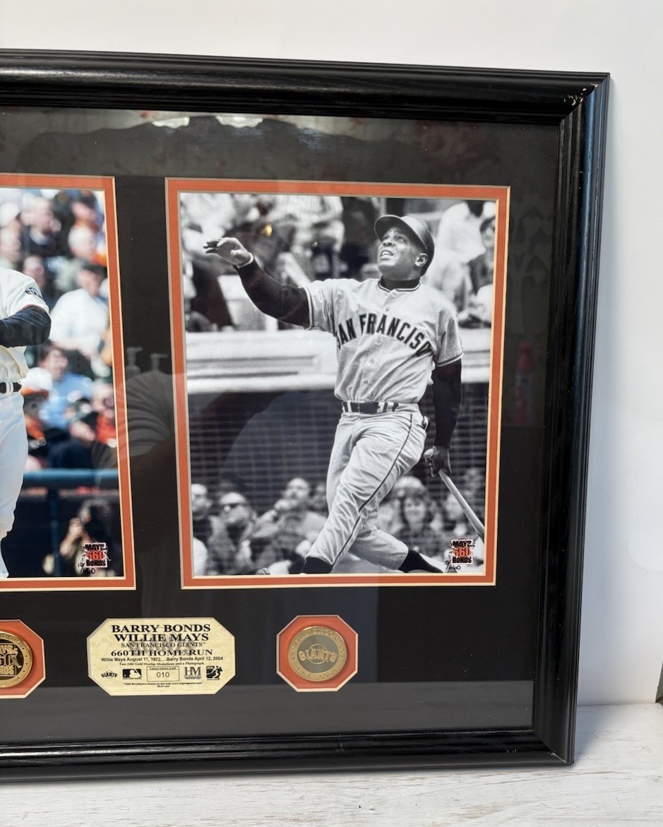 Willie Mays & Barry Bonds Highland Mint 660 Home Run Plaque! 10/660!