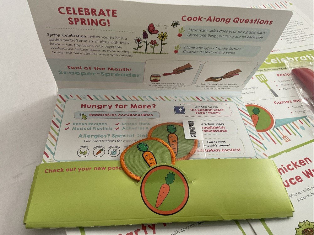 Raddish Kids Cooking Spring Celebration With Scooper Spreader & Patch