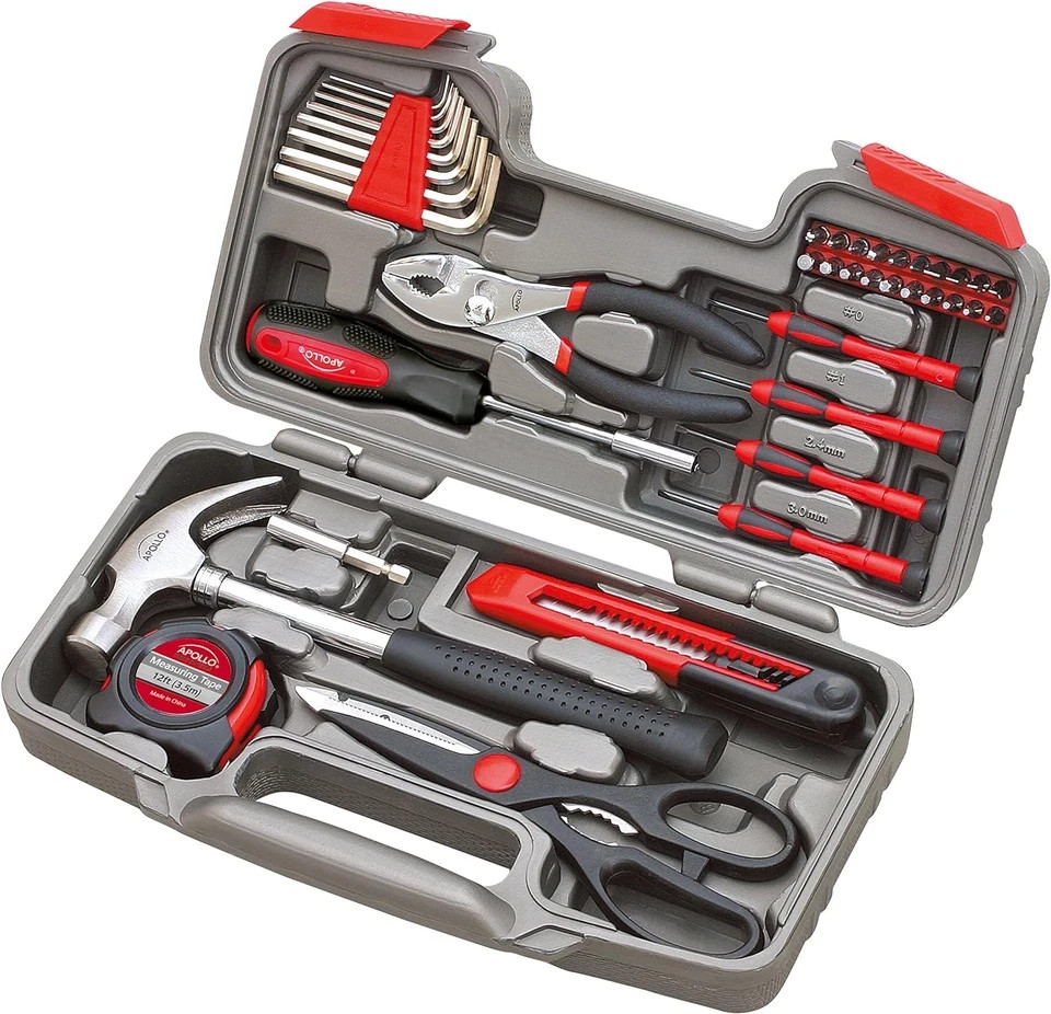Tools Original 39 Piece General Household Tool Set in Toolbox Storage Case with