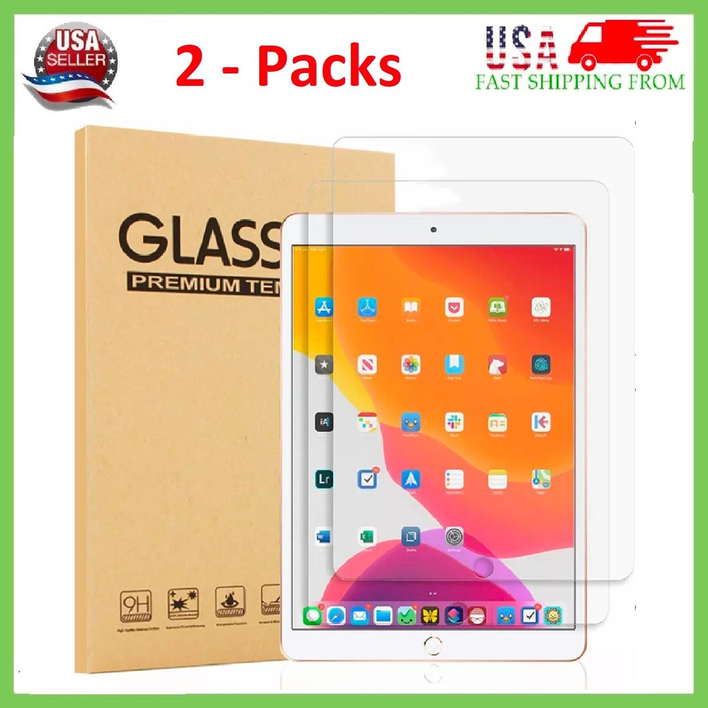 [2-Pack]Tempered GLASS Screen Protector for Apple iPad 9th Generation 2021 10.2