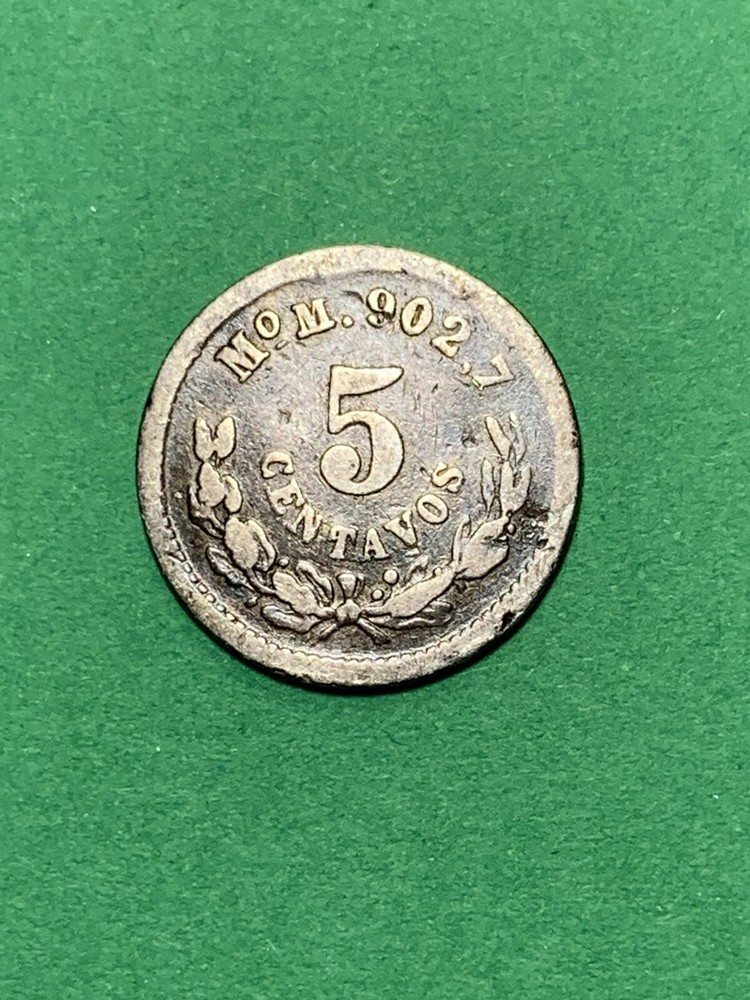 1886 Mo M Mexico Silver 5 Centavos (A0587)