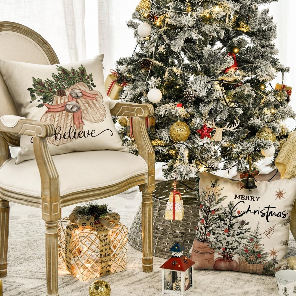 Merry Christmas Throw Pillow Covers 4pc