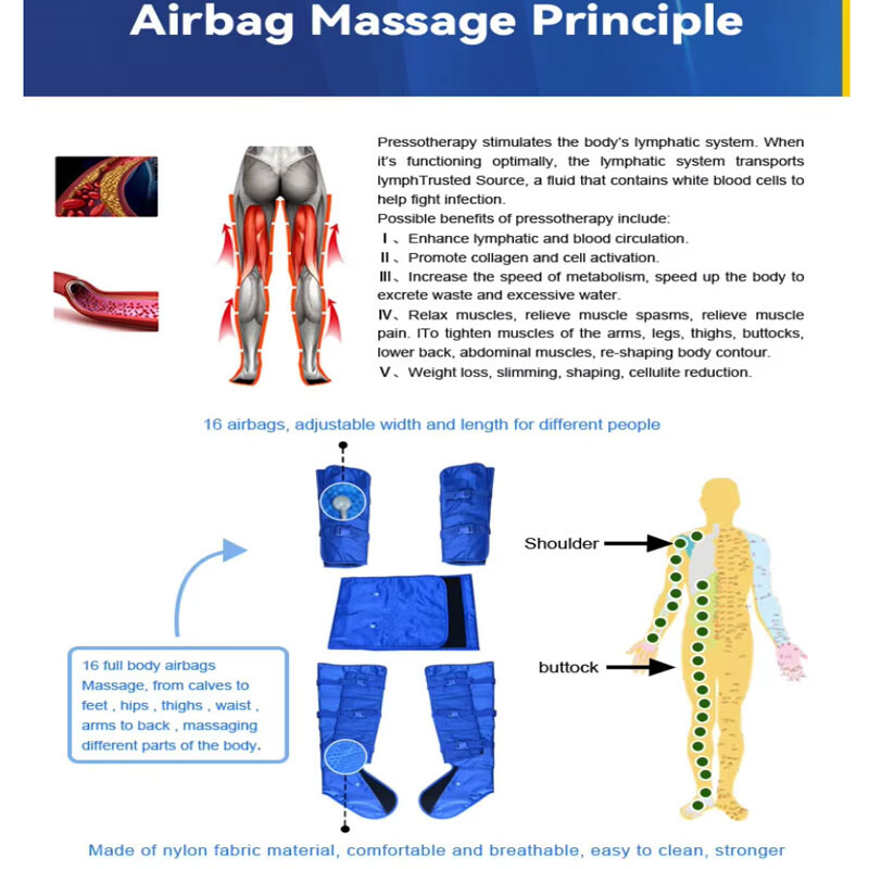 Pressotherapy Equipment Lymphatic Drainage Air Pressure Compression Machine