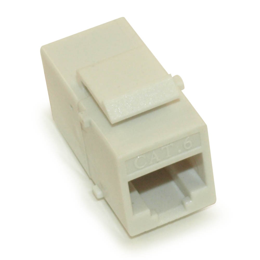 Keystone Jack Insert/Coupler Type Cat 6 RJ45 Networking White