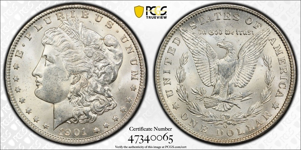 1901 O Morgan Silver Dollar PCGS MS-63