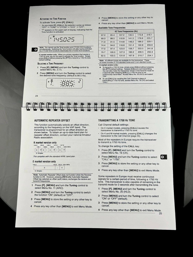 Kenwood TM-271A Instructions Manual User Guide Coil Bound