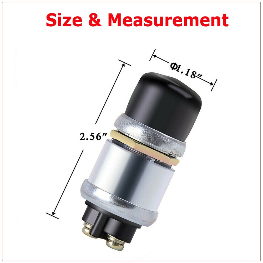 2PCS 12 Volt DC Heavy-Duty Start Momentary Push-Button Starter Switch (50 Amps)