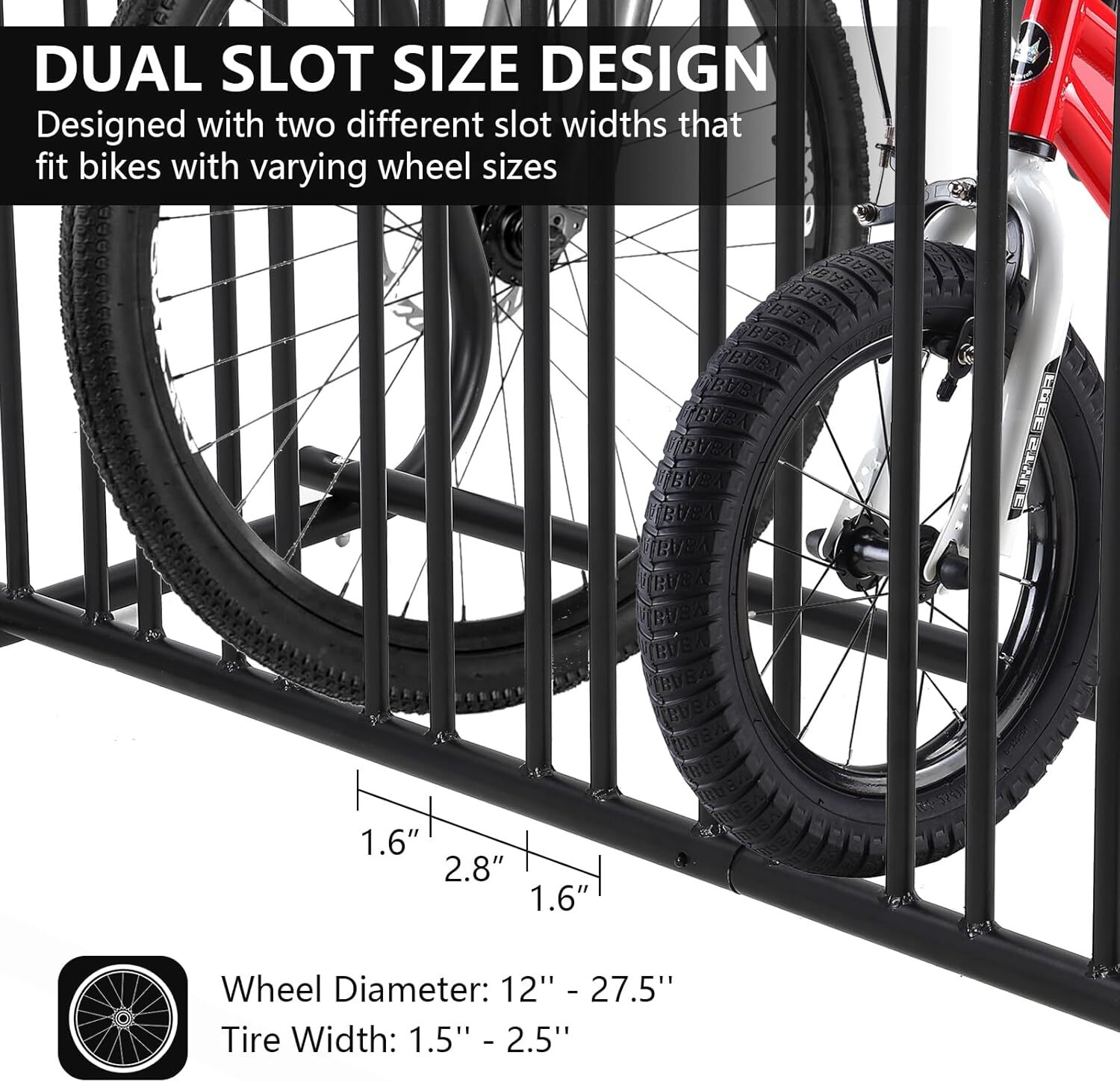Floor Grid Bike Rack Stand 10-Bike Capacity Dual Side Bike Storage Parking Stand