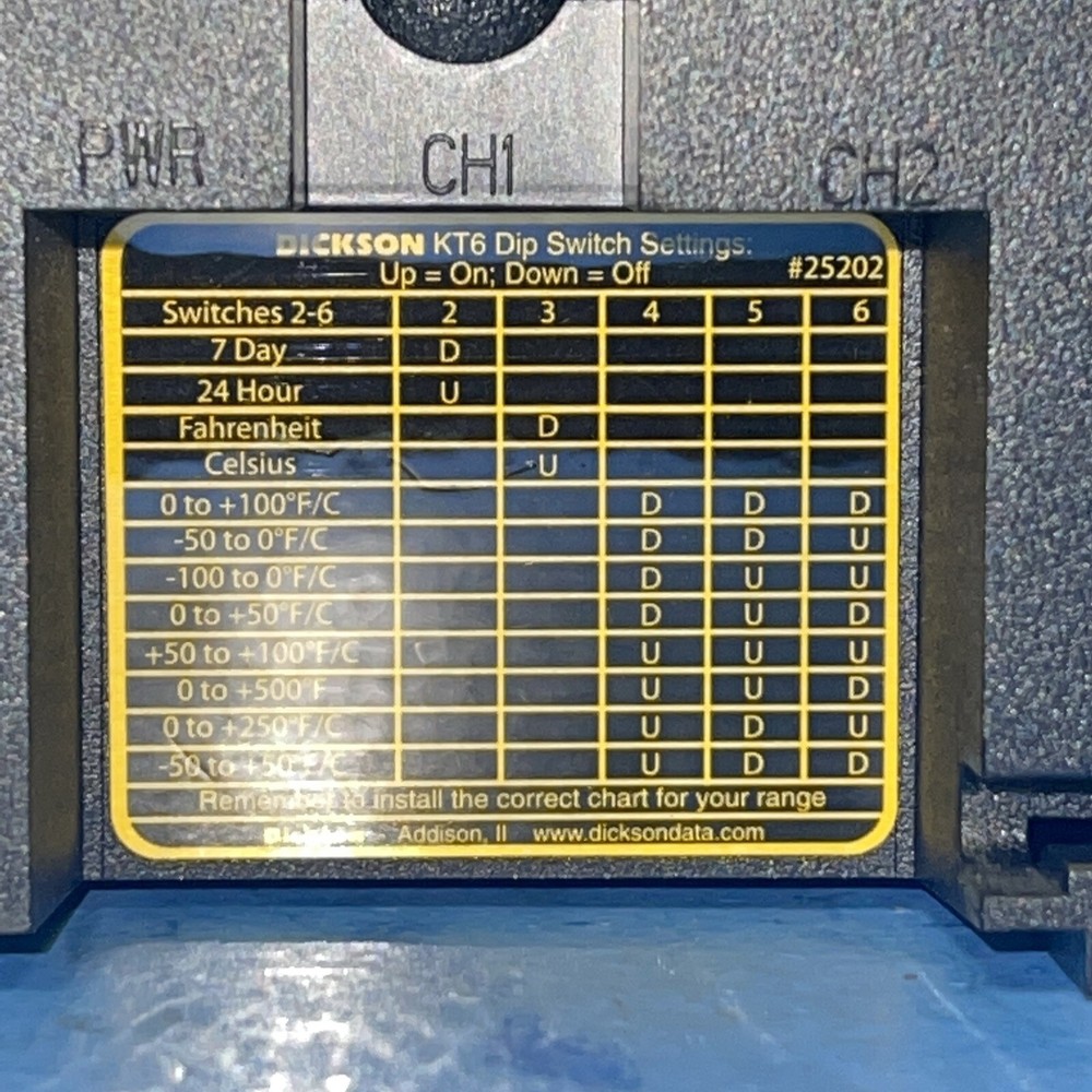 DICKSON KT621 CIRCULAR TEMPERATURE CHART RECORDER