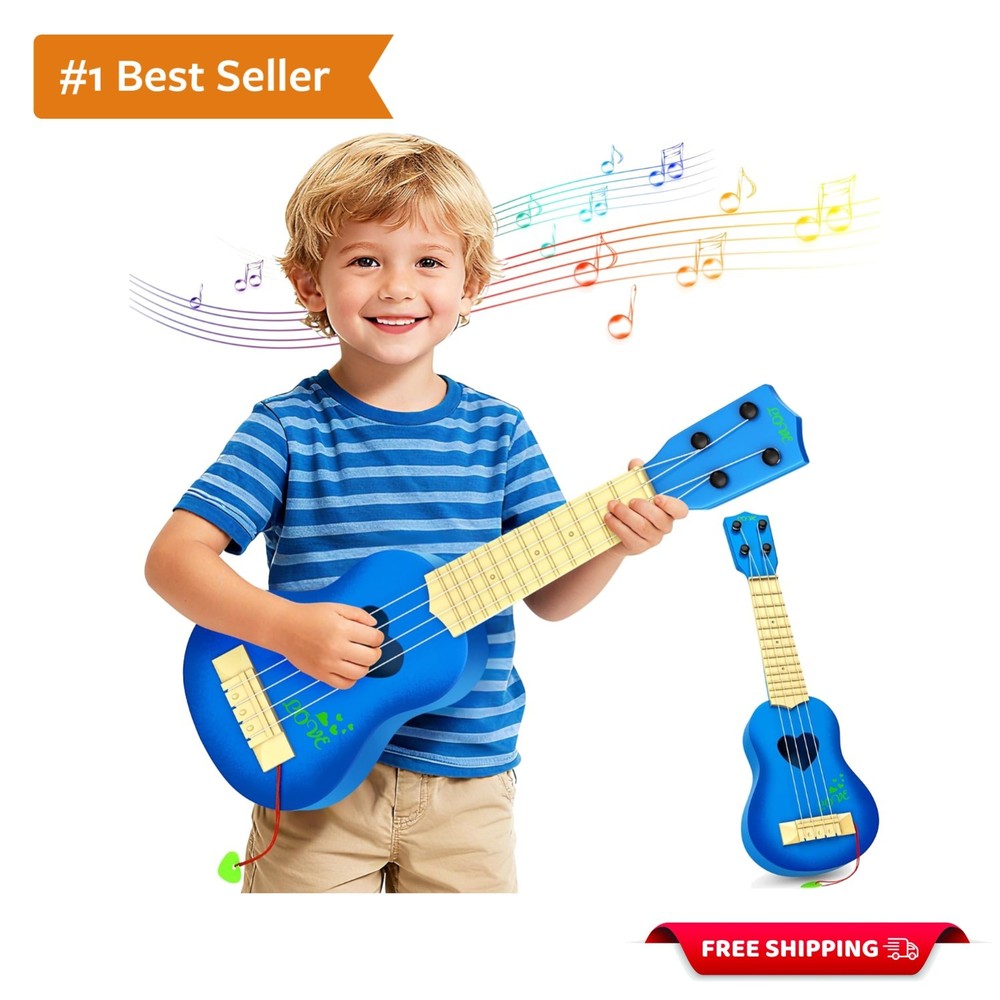 Compact Classical Ukulele - Toddler Music Toy for Creative Learning in Blue