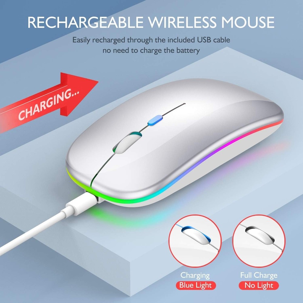 Wireless Bluetooth Mouse for MacBook Air/Mac/Pro/Laptop/Computer/PC,Rechargea...