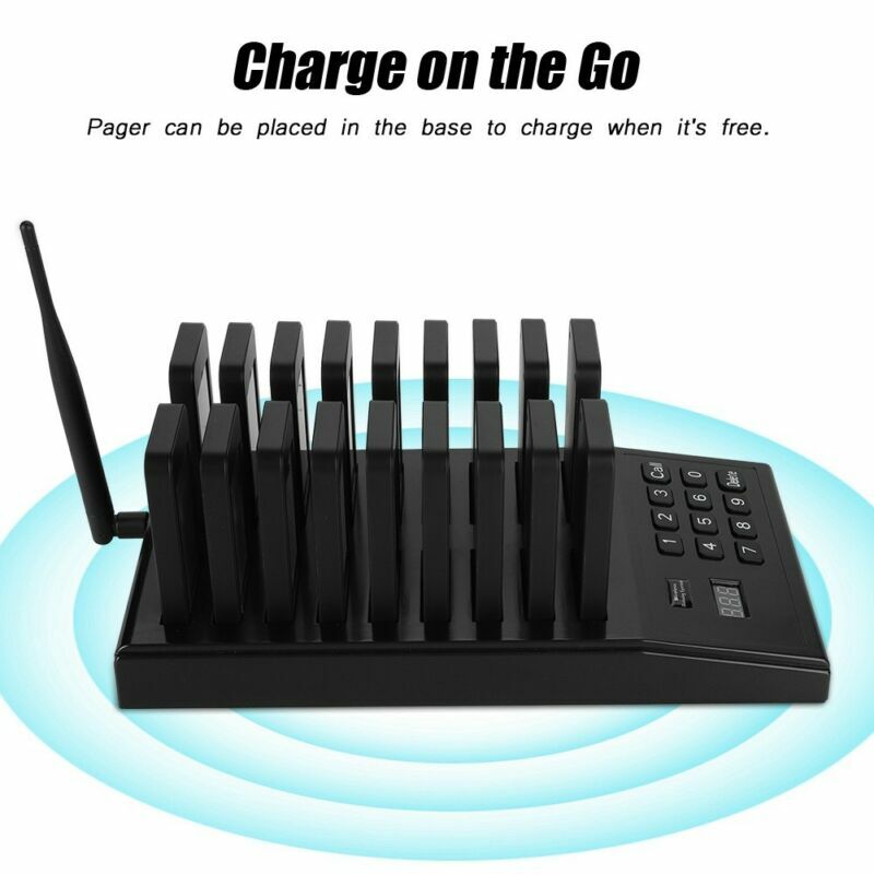 Restaurant Coaster Guest Call Wireless Queuing Paging Calling System+18 Pagers