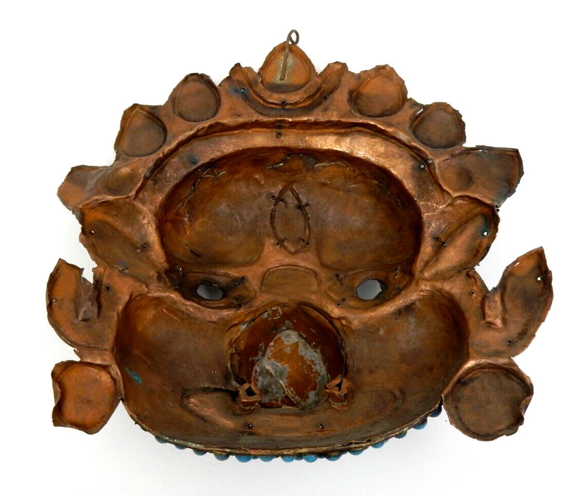 ANTIQUE HANDMADE MAHAKALA PIG FACE MASK ~ TIBETAN NEPALESE HINDU BUDDHIST MASK